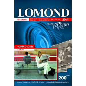 Фотобумага Super Glossy А6, 200г/м2, 20л, 1-сторонняя для струйной печати, Lomond 1101113