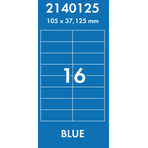 Наклейки цветные 105*37 мм, цвет: голубой, 16 этикеток на листе, 50 листов, Lomond 2140125