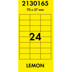 Наклейки цветные 70*37 мм, цвет: желтый, 24 этикетки на листе, 50 листов, Lomond 2130165