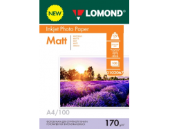 Фотобумага матовая А4, 170г/м2, 100л, 1-сторонняя для струйной печати, Lomond 0102067