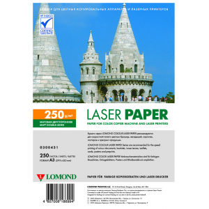 Матовая бумага для лазерной печати А4, 250г/м2, 150 листов, Lomond 0300441