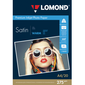 Фотобумага Satin Warm А4, 275г/м2, 20л, 2-стороняя для струйной печати, Lomond 1106303