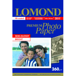 Фотобумага Semi Glossy А6, 260г/м2, 20л, 1-сторонняя для струйной печати, Lomond 1103302