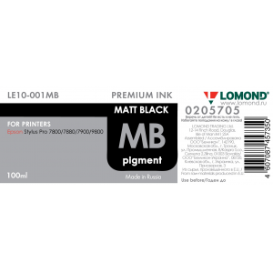 Чернила в бутылке LE10-001B для принтеров Epson, 100мл, Black, Lomond 0205705