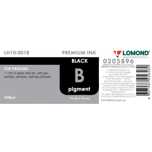 Чернила пигментные Lomond LH10-001B для принтеров HP, 100мл, Black, L0205896