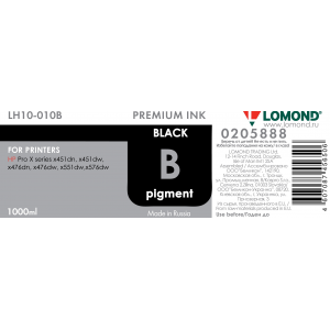 Чернила пигментные Lomond LH10-010B для принтеров HP, 1л, Black, L0205888