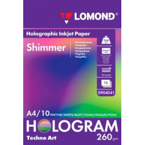 Голографическая фотобумага "Shimmer" (Мерцание), А4, 260г/м2, 1-сторонняя, Lomond 0904041