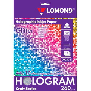 Голографическая фотобумага "Glitter" (Блеск), А4, 260г/м2, 1-сторонняя, Lomond 0903041