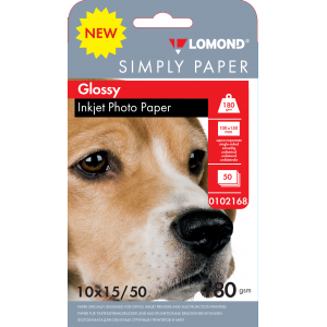 Фотобумага глянцевая А6, 180г/м2, 50л, 1-сторонняя для струйной печати, Simply Paper, Lomond 0102168