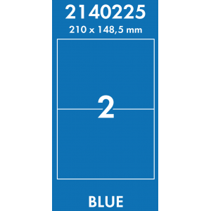 Наклейки цветные 210*148,5 мм, цвет: голубой, 2 этикетки на листе, 50 листов, Lomond 2140225