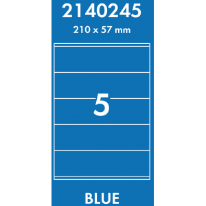 Наклейки цветные 210*57 мм, цвет: голубой, 5 этикеток на листе, 50 листов, Lomond 2140245