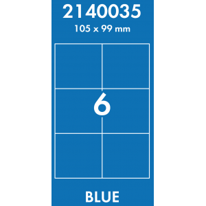 Наклейки цветные 105*99 мм, цвет: голубой, 6 этикеток на листе, 50 листов, Lomond 2140035