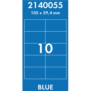 Наклейки цветные 105*59,4 мм, цвет: голубой, 10 этикеток на листе, 50 листов, Lomond 2140055