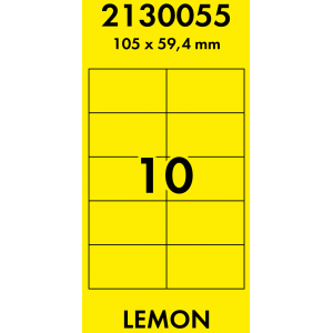 Наклейки цветные 105*59,4 мм, цвет: желтый, 10 этикеток на листе, 50 листов, Lomond 2130055