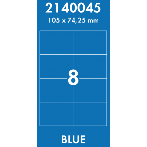 Наклейки цветные 105*74,3 мм, цвет: голубой, 8 этикеток на листе, 50 листов, Lomond 2140045