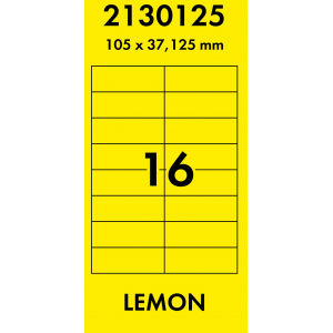 Наклейки цветные 105*37 мм, цвет: желтый, 16 этикеток на листе, 50 листов, Lomond 2130125