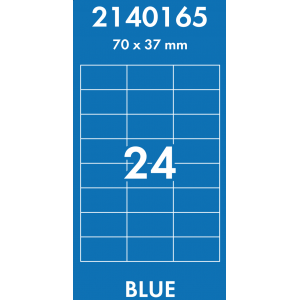 Наклейки цветные 70*37 мм, цвет: голубой, 24 этикетки на листе, 50 листов, Lomond 2140165