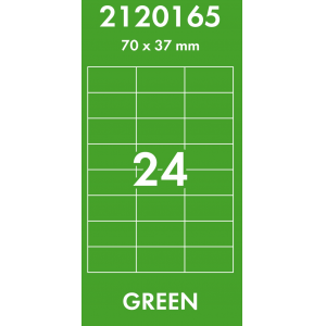 Наклейки цветные 70*37 мм, цвет: зеленый, 24 этикетки на листе, 50 листов, Lomond 2120165