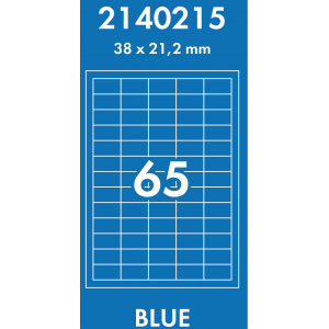 Наклейки цветные 38*21,2 мм, цвет: голубой, 65 этикеток на листе, 50 листов, Lomond 2140215