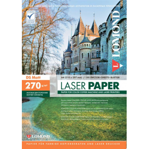 Матовая бумага для лазерной печати А4, 270г/м2, 150 листов, Lomond 0300843