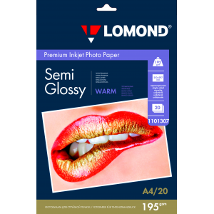 Фотобумага Semi Glossy А4, 195г/м2, 20л, 1-сторонняя для струйной печати, Lomond 1101307