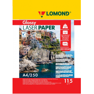 Глянцевая бумага для лазерной печати А4, 115г/м2, 250 листов, Lomond 0310242